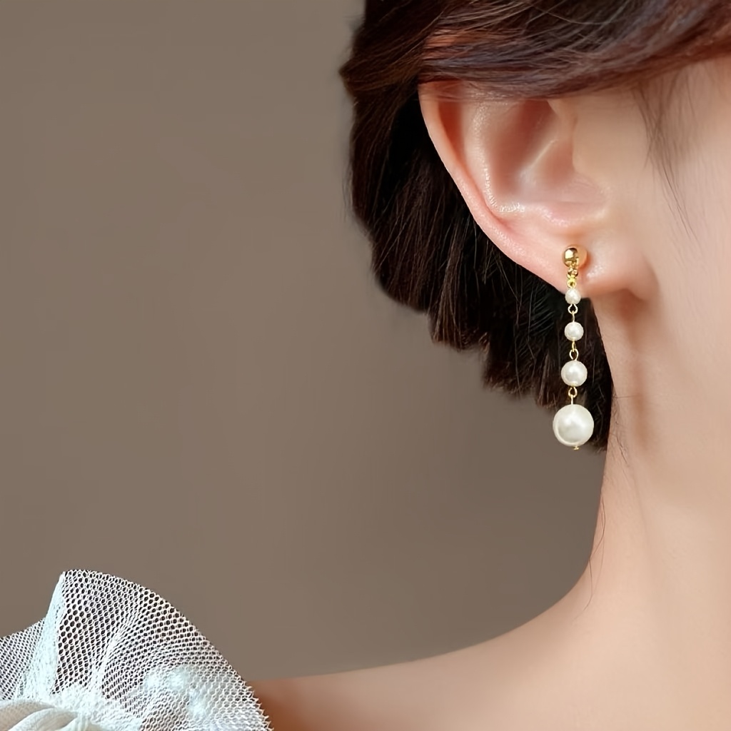 Vintage Elegant Long Beaded Patchwork Tassel Clip-On Earrings